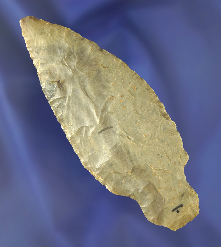 Thin and nicely flaked 4 1/4" Hornstone Turkeytail  - Wayne Co., Missouri. Bennett COA.