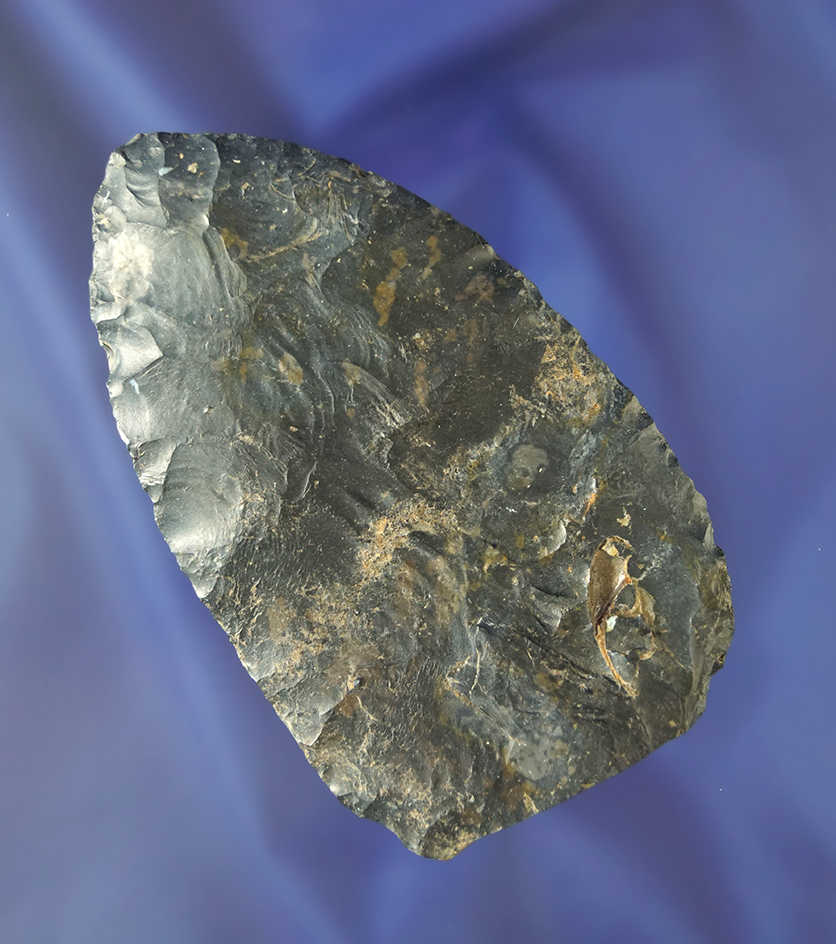 3 3/4" Coshocton Flint Blade -Ohio. Fracture at bottom is part of original manufacturer.