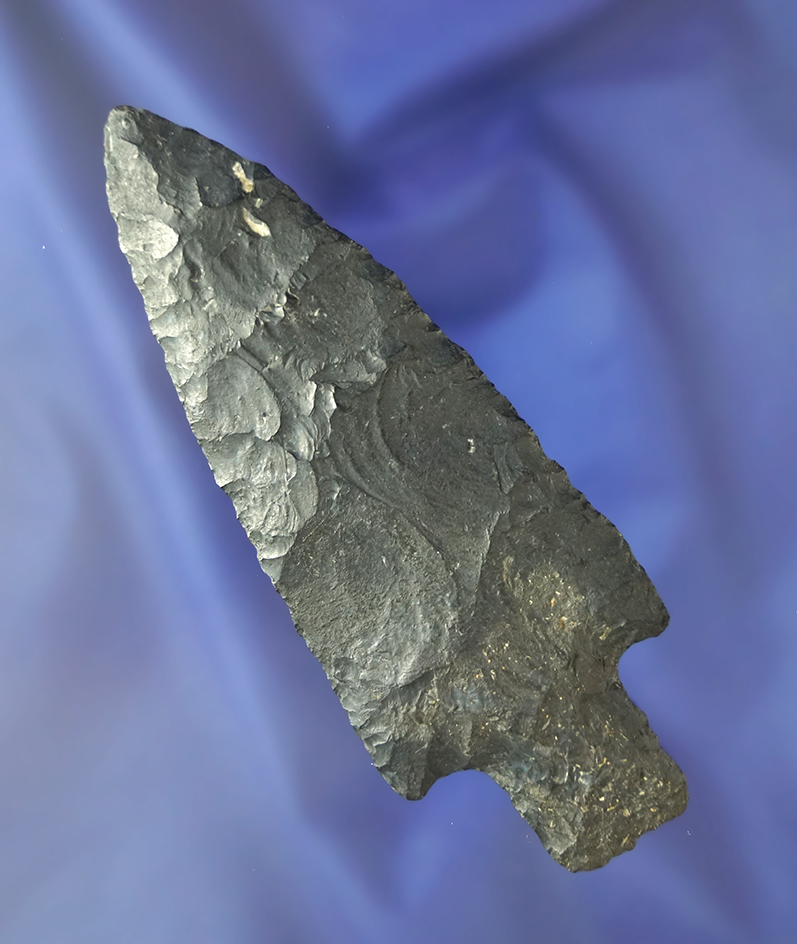 4 3/8" Coshocton Chert Adena from Miami Co., Ohio with exceptional flaking and nice style.