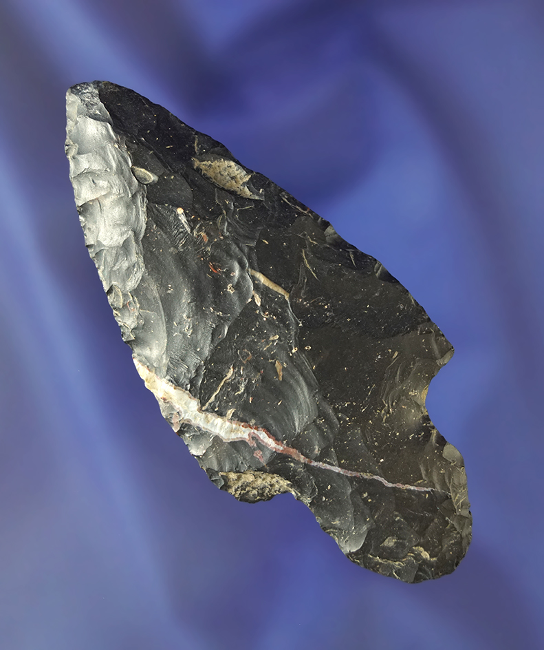 3 1/2" Beavertail Adena made from nicely patinated Coshocton Chert found in Ohio.