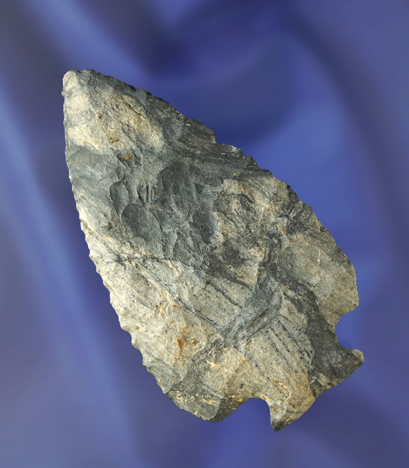 3 1/8" Decatur Fractured Base made of Multi-Colored Coshocton Chert- Coshocton Co., Ohio.