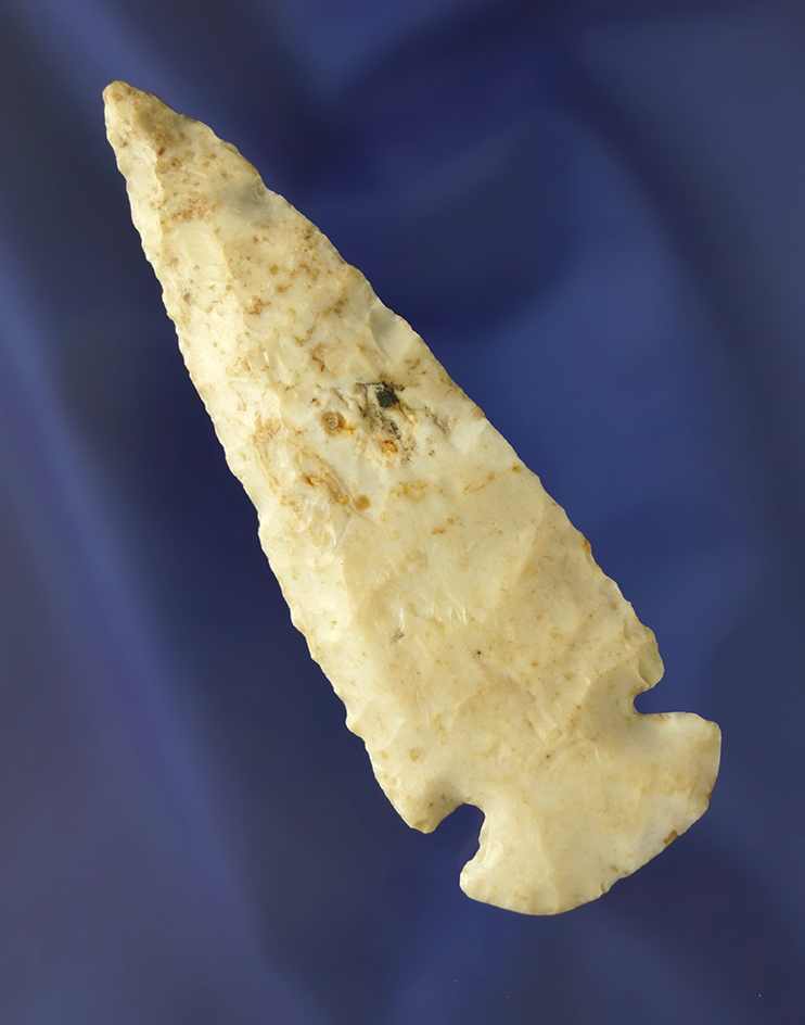 3 9/16" Flint Ridge Flint Dovetail found in 1994 in Frankfurt, Ross Co., Ohio.