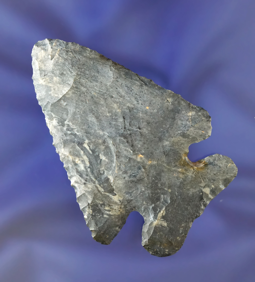 3" Coshocton Flint Thebes found in Ohio in very nice condition.  Dickey COA.