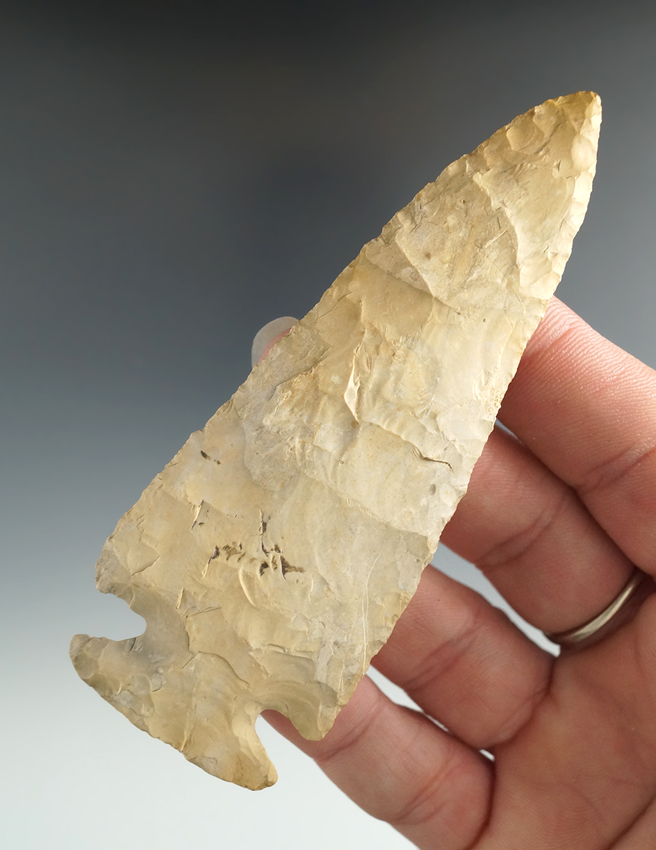 3 13/16" Dovetail found in Indiana. Ex. Danny Cross Collection. Comes with a Rogers COA.