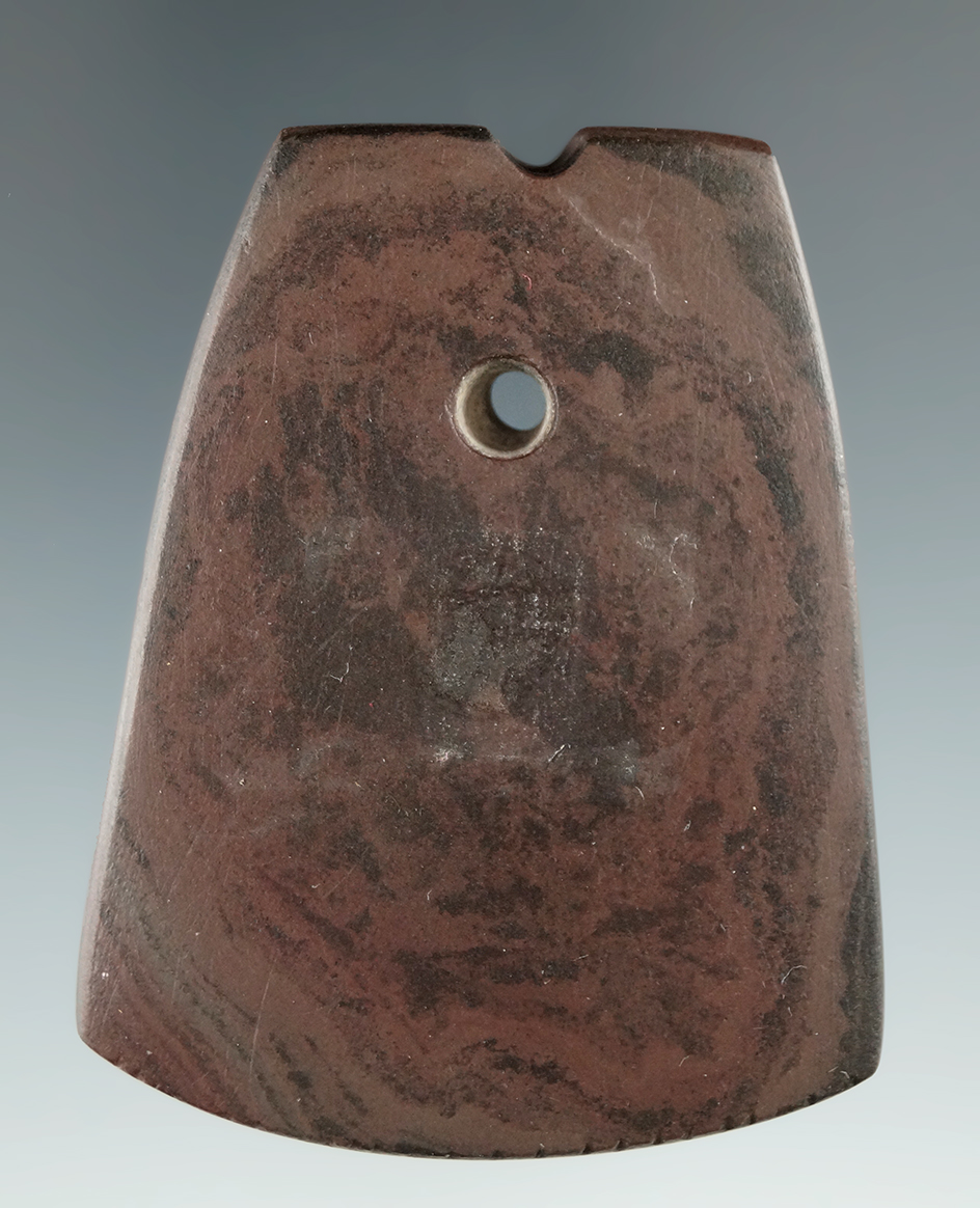 Beautiful material 2 3/8" Anciently Salvaged Slate Pendant with tallies - Wood Co., Ohio.