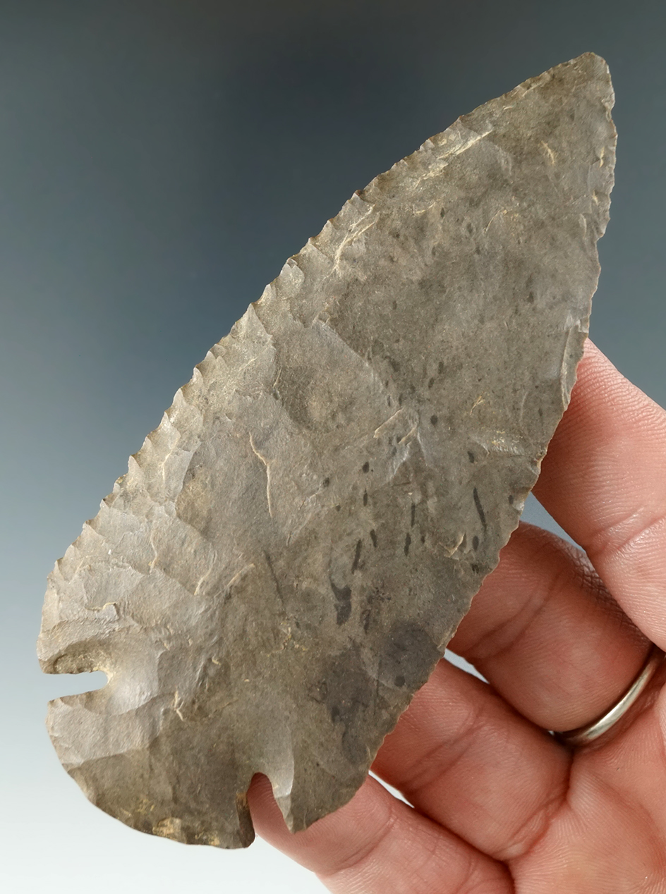 4" Dovetail made from Dover Flint found in Tennessee. Ex. Col. Raymond Vietzen. Bennett COA.