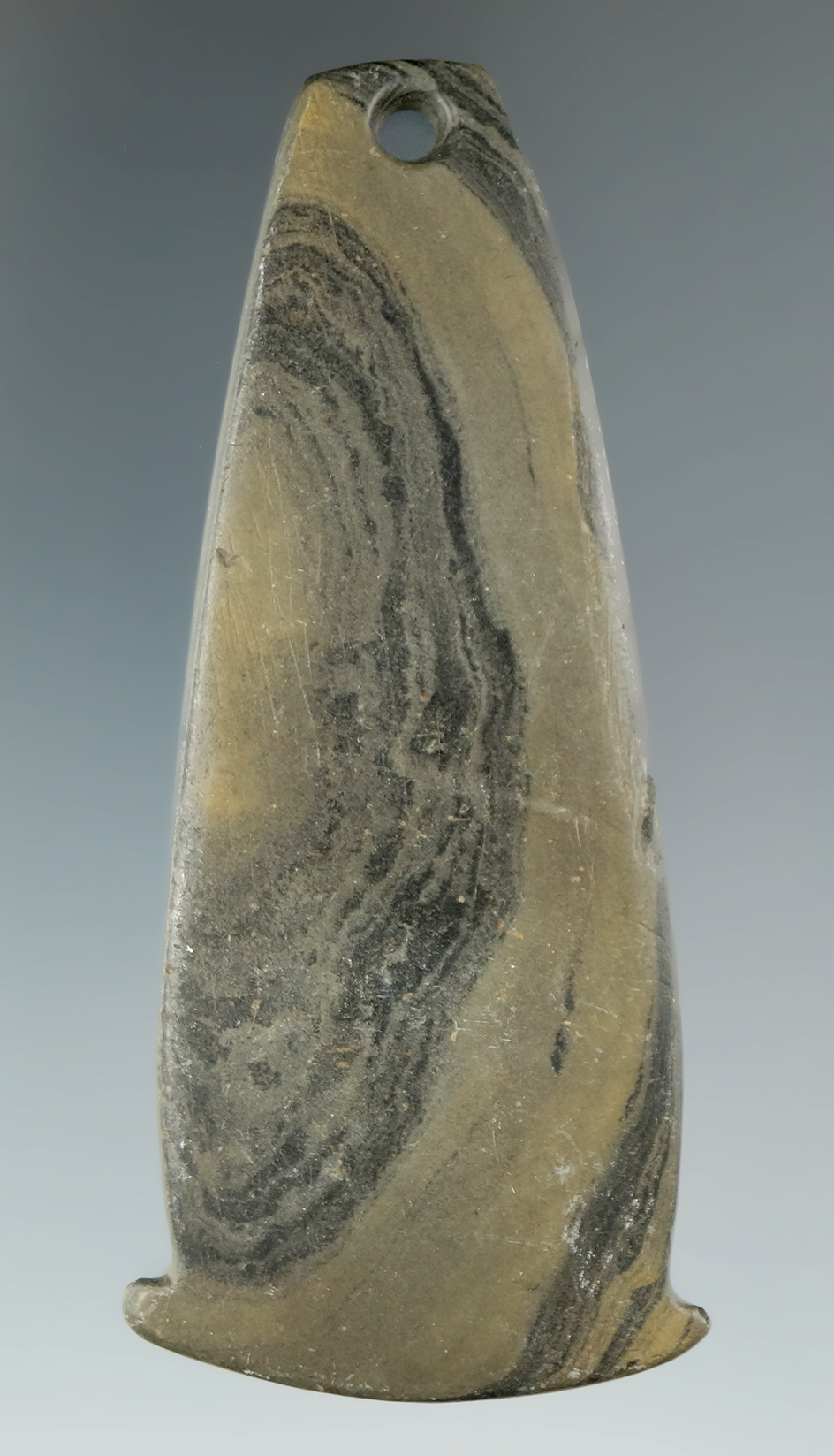 3 7/16" Adena Anchor Pendant found prior to 1960 by Harol Bellows, Madison Co., Ohio.