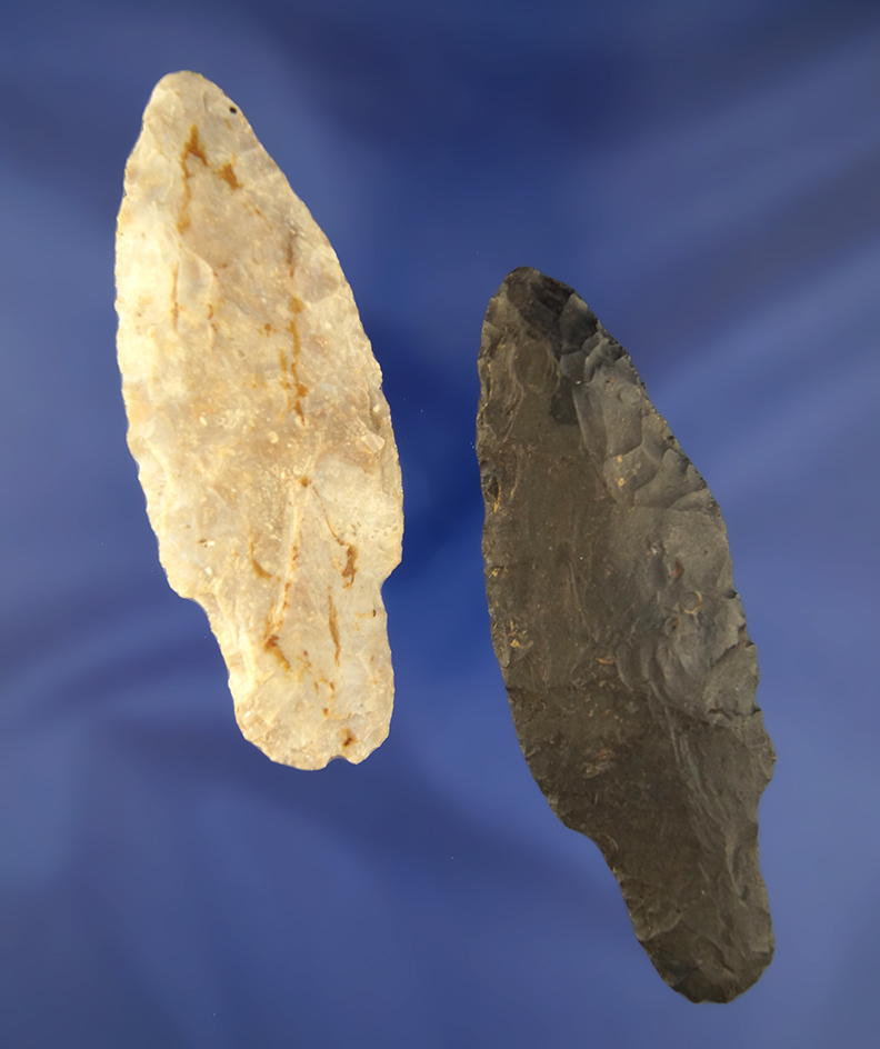 Pair of large Adena Arrowheads found in Ohio, largest is 4 1/8".