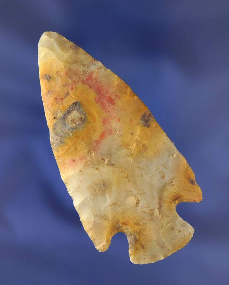 3 1/4" Highly Colored Hopewell made from Flint Ridge Flint. Found in Union Co., Ohio.