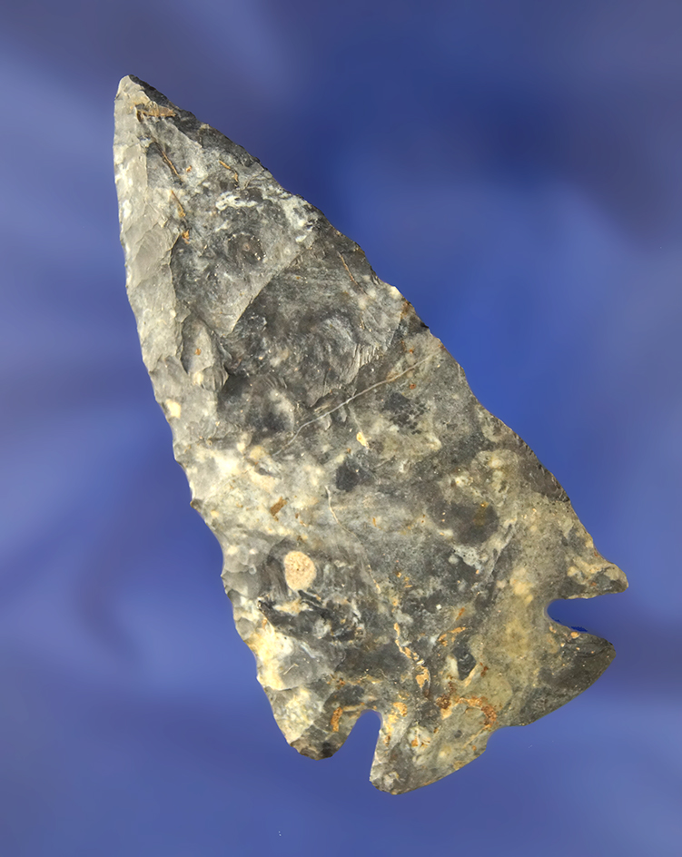 3 3/4" Notched Base Dovetail made from mottled Coshocton Flint, Fairfield Co., Ohio.
