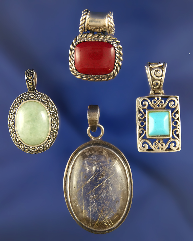 Set of antique sterling silver jewelry.