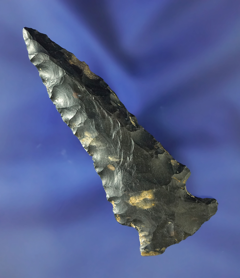 2 7/8" Zaleski Flint Meadowood Point found in Wayne Co., Ohio.  Ex. Kientz, Hooks.