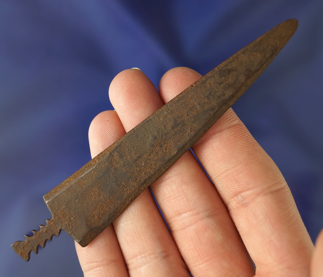 Nice in large, 4 5/16" Iron Trade Point found in the Kansas/Missouri area from the 1880s.