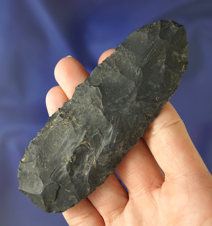 4 1/8" Coshocton Flint Blade found in Ohio. Ex. Hadley collection.