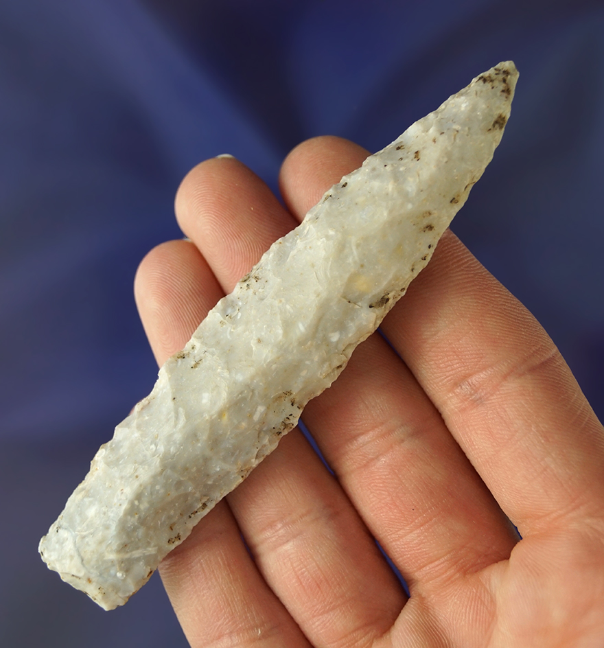 3 15/16" Nebo Hill with nice mineral deposits on surface found by Carold Bland in Adair Co.,  MO.