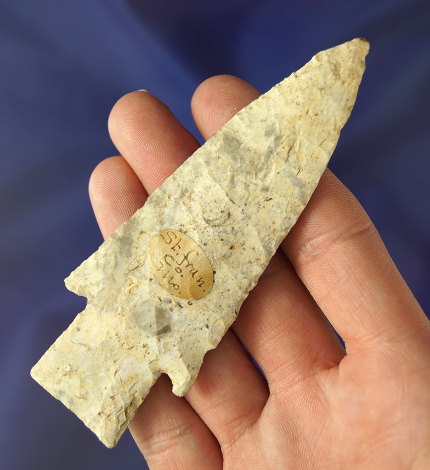 Sale Highlight! 4" long Hardin found in St. Francis Co.,  Missouri  Dickey COA.