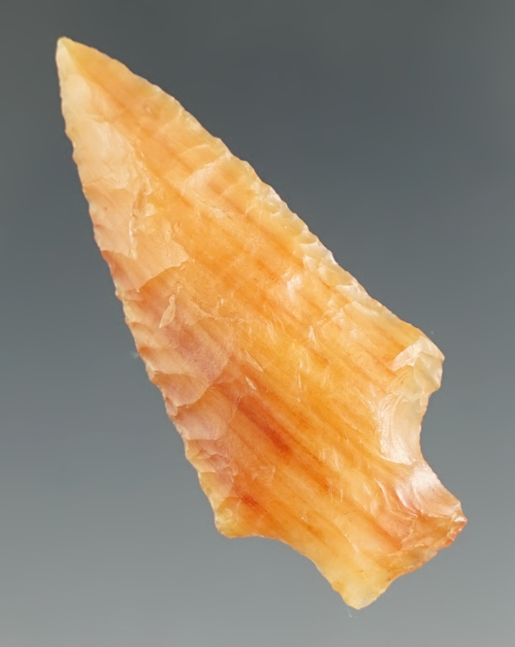 Beautiful material on this 1 13/16" Merrybell made from translucent Petrified Wood.