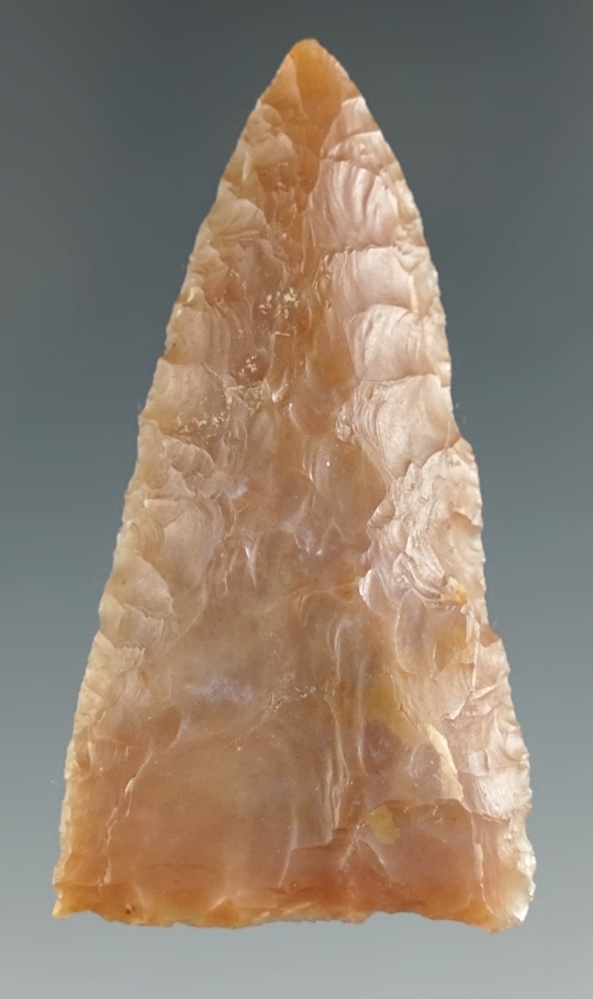2 1/4" Fort Ancient Knife - semi-translucent Carter Cave Flint. Found in Clark Co., KY.  Davis COA.