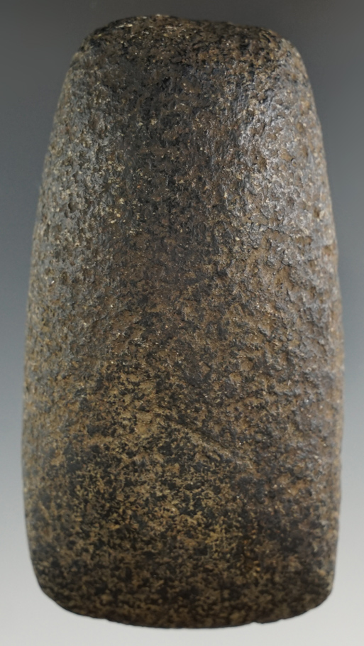 Excellent style, shape and condition on this 3 5/8" hardstone Celt found in Richland County Ohio.