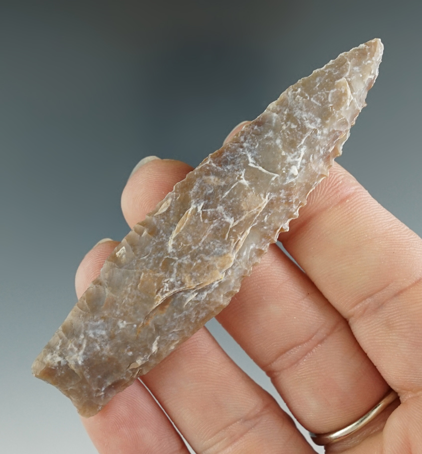 Well made 3 1/4" Angostura made from Edwards Plateau Chert, Central Texas. Stermer COA.