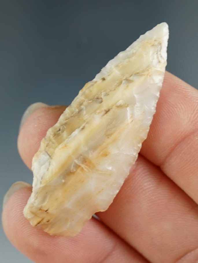 Excellent flaking and style on this 1 13/16" Shaniko stemmed - Columbia River, Washington.