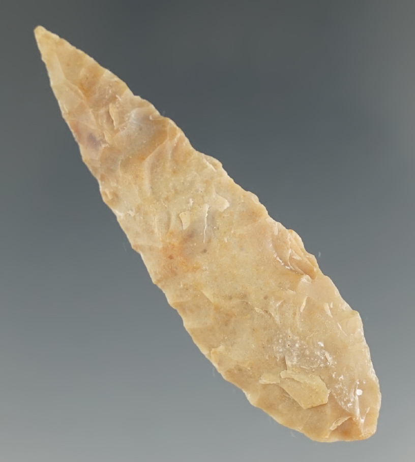 2 1/4" Lerma made from pink and white semi-translucent Agate. Found in Zapata Co., Texas. COA.