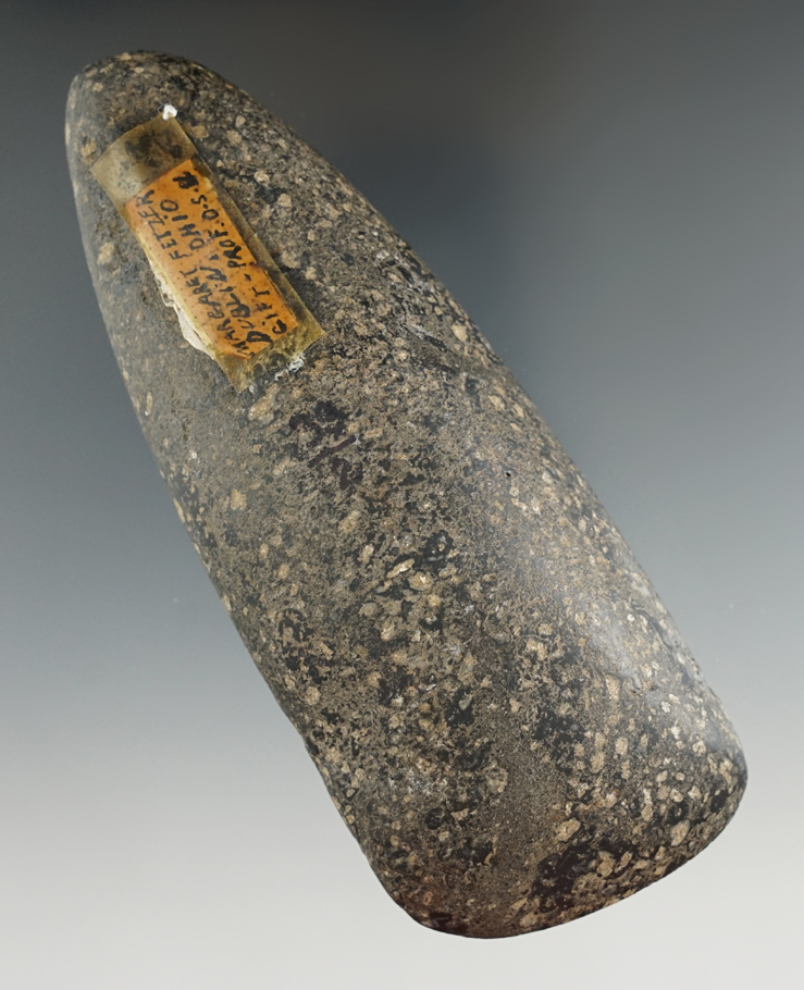 4 7/8" Adena Celt made from green Hardstone - high overall polish. Found in Dublin, Ohio.