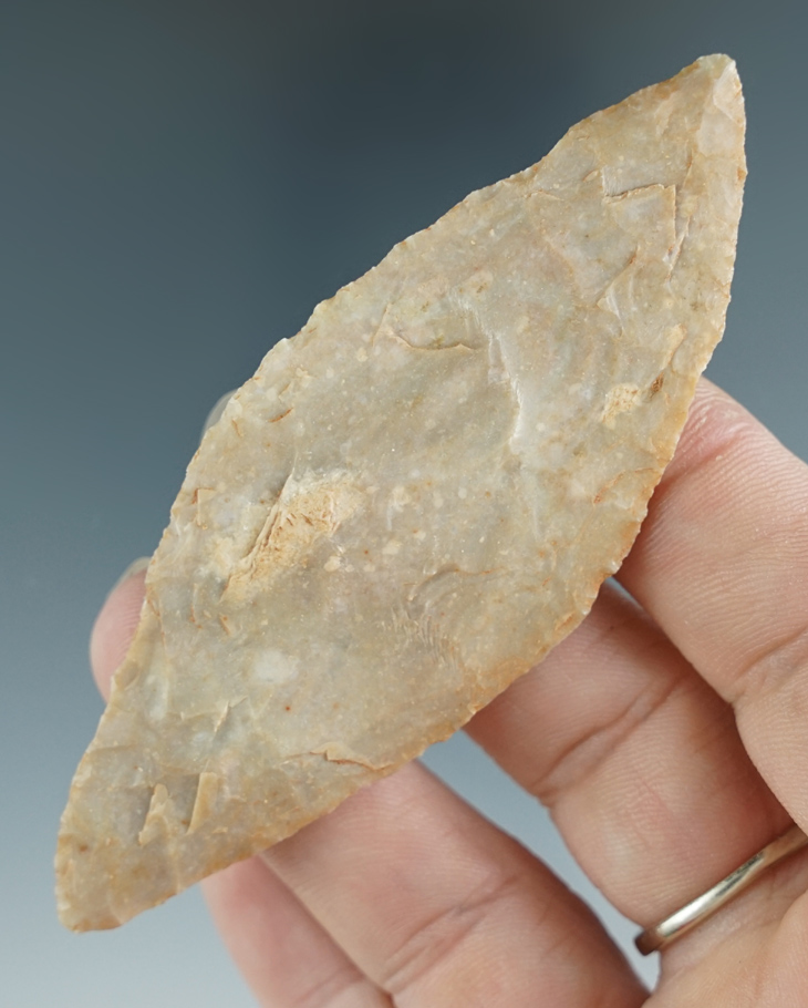 Thin and well made 3 1/2" Harahey Knife made from Callahan Divide Chert, found in Coke Co., Texas.