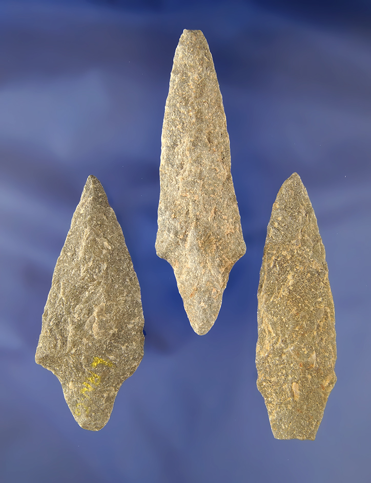 Three very nice Pennsylvania Arrowheads, largest is 3 13/16"