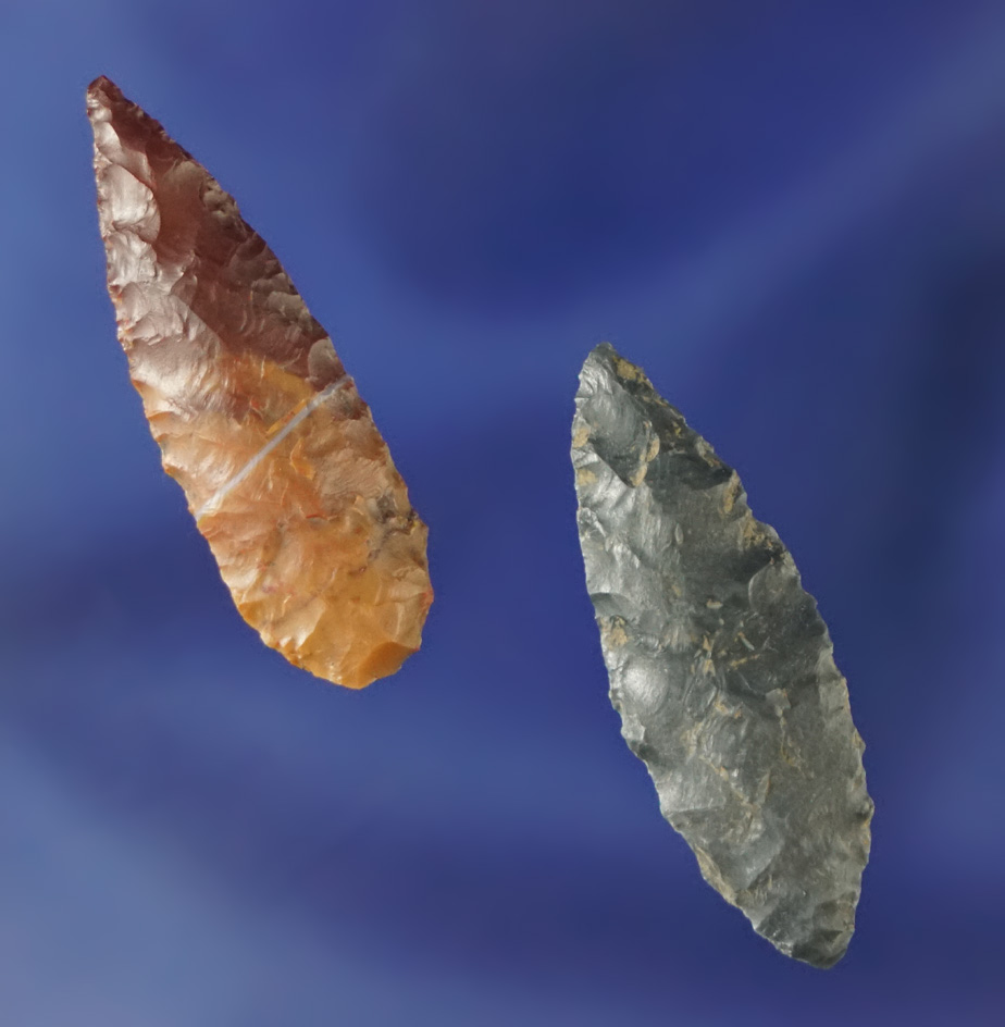 Pair of nicely flaked Leaf Points found near the Columbia River, both are around 1 3/16".