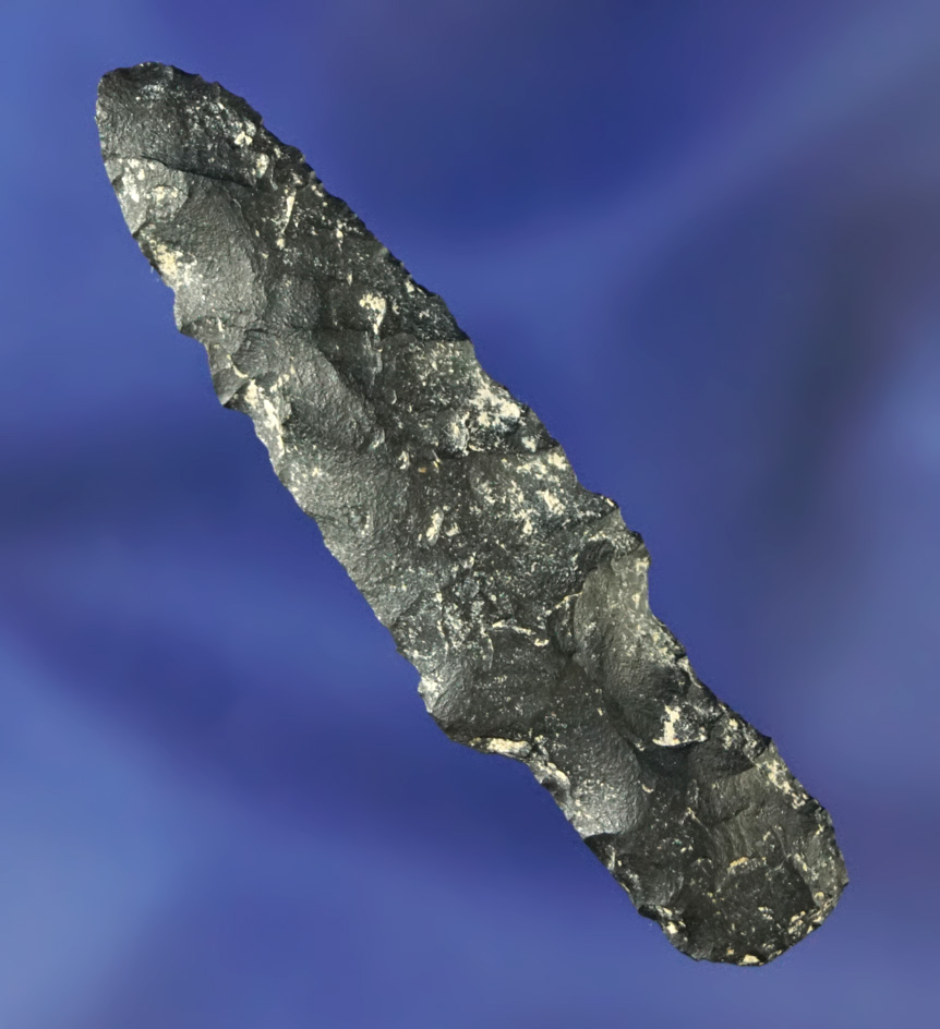 Unique long stem on this 2 3/16" dart point or knife found in Oregon.