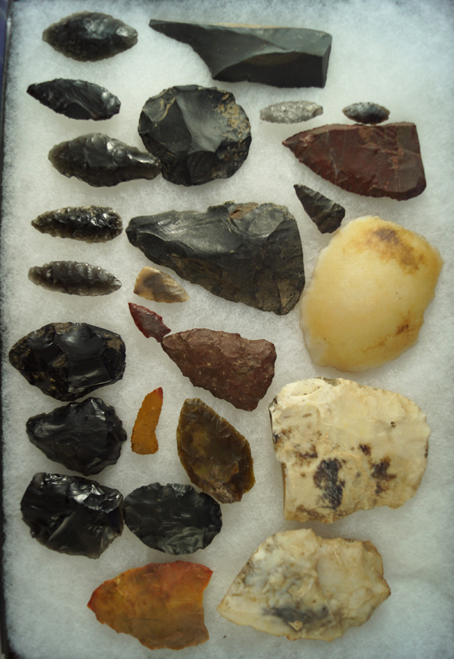Group of assorted flaked Knives and Projectile Points. All found in the western U.S.