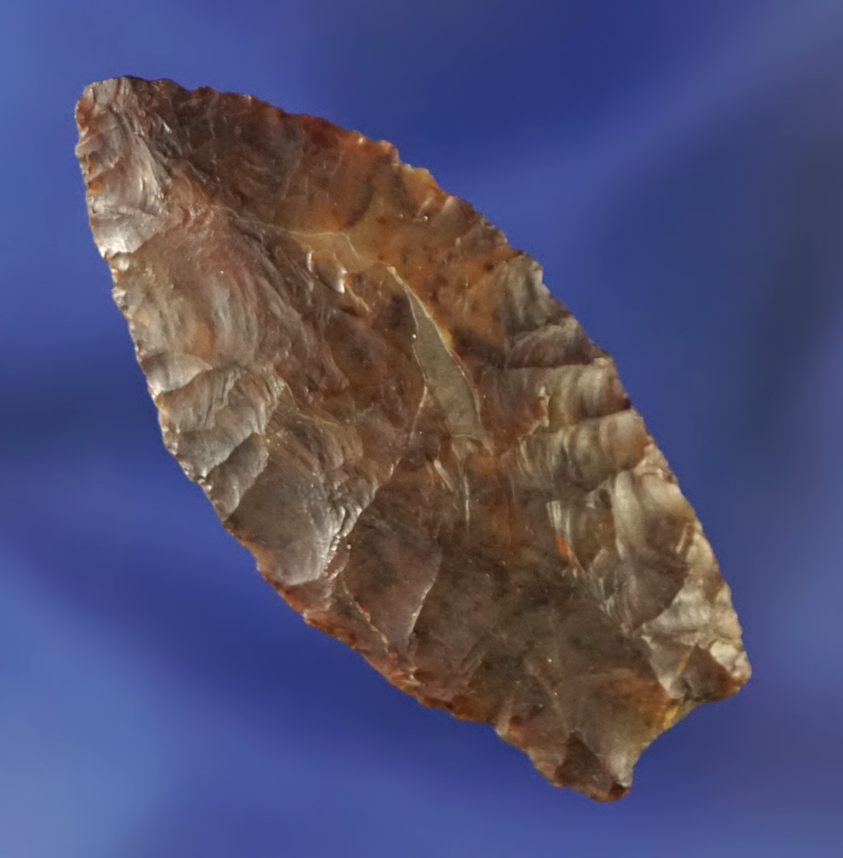 Beautifully styled 1 13/16" Humboldt made from very attractive multicolored material.