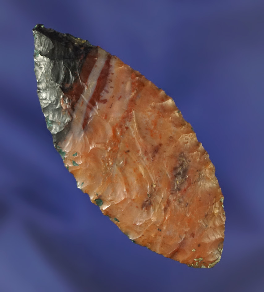 Beautiful! Excellent multicolored Flint Cascade that is 2 1/4" long.