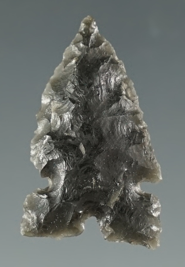 1" Desert Sierra made from gray Obsidian. Found near the Columbia River, Oregon.