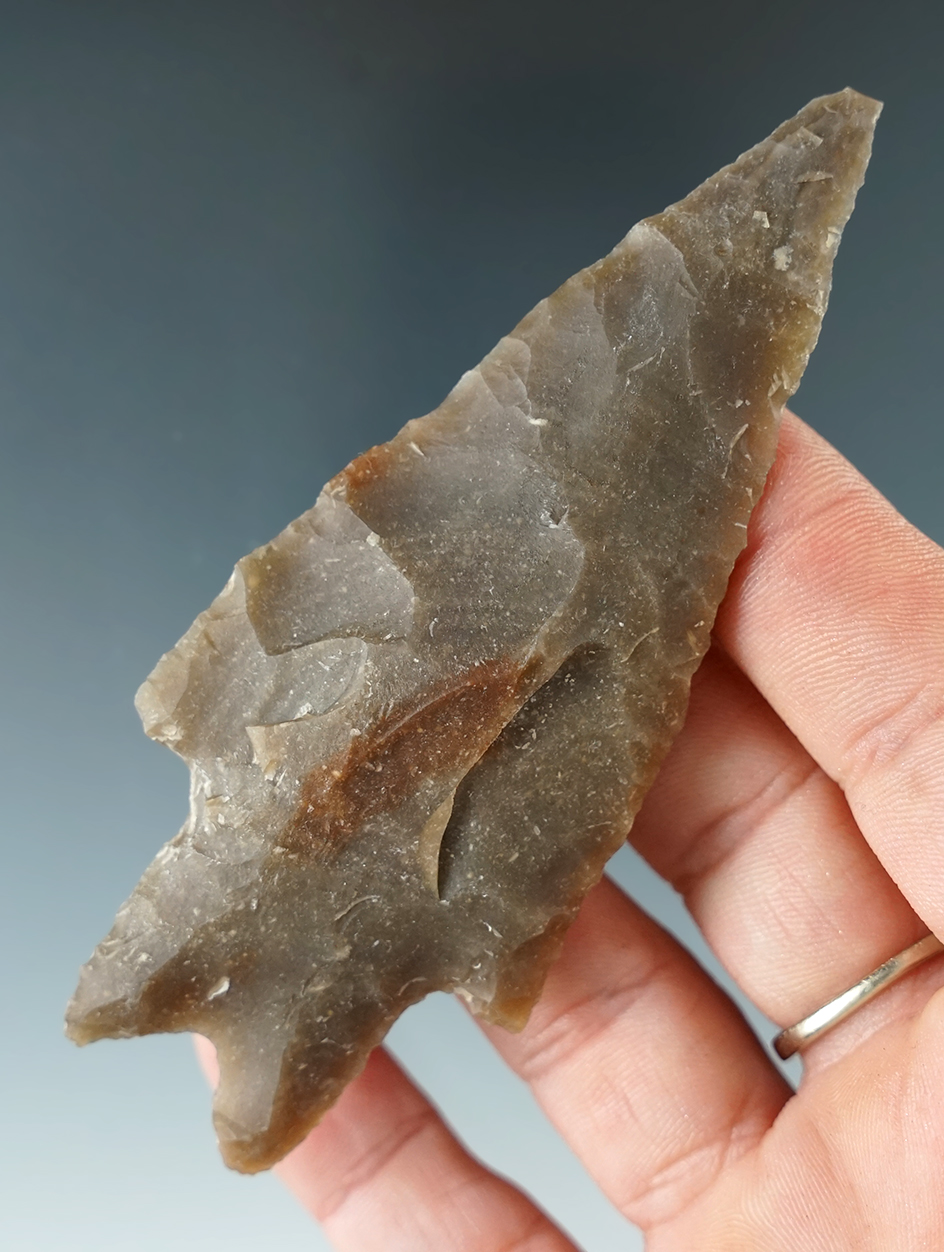 3 13/16" Pedernales point found in Williamson Co., Texas. Ex. Michael Hough. Comes with a Roger COA.