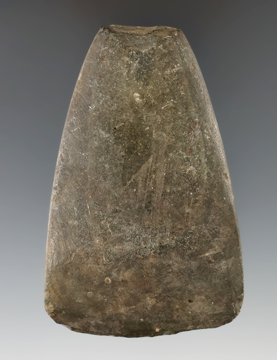 3 1/4" Slate Celt found in Ross Co., Ohio by Edwin Parrett in 1905.