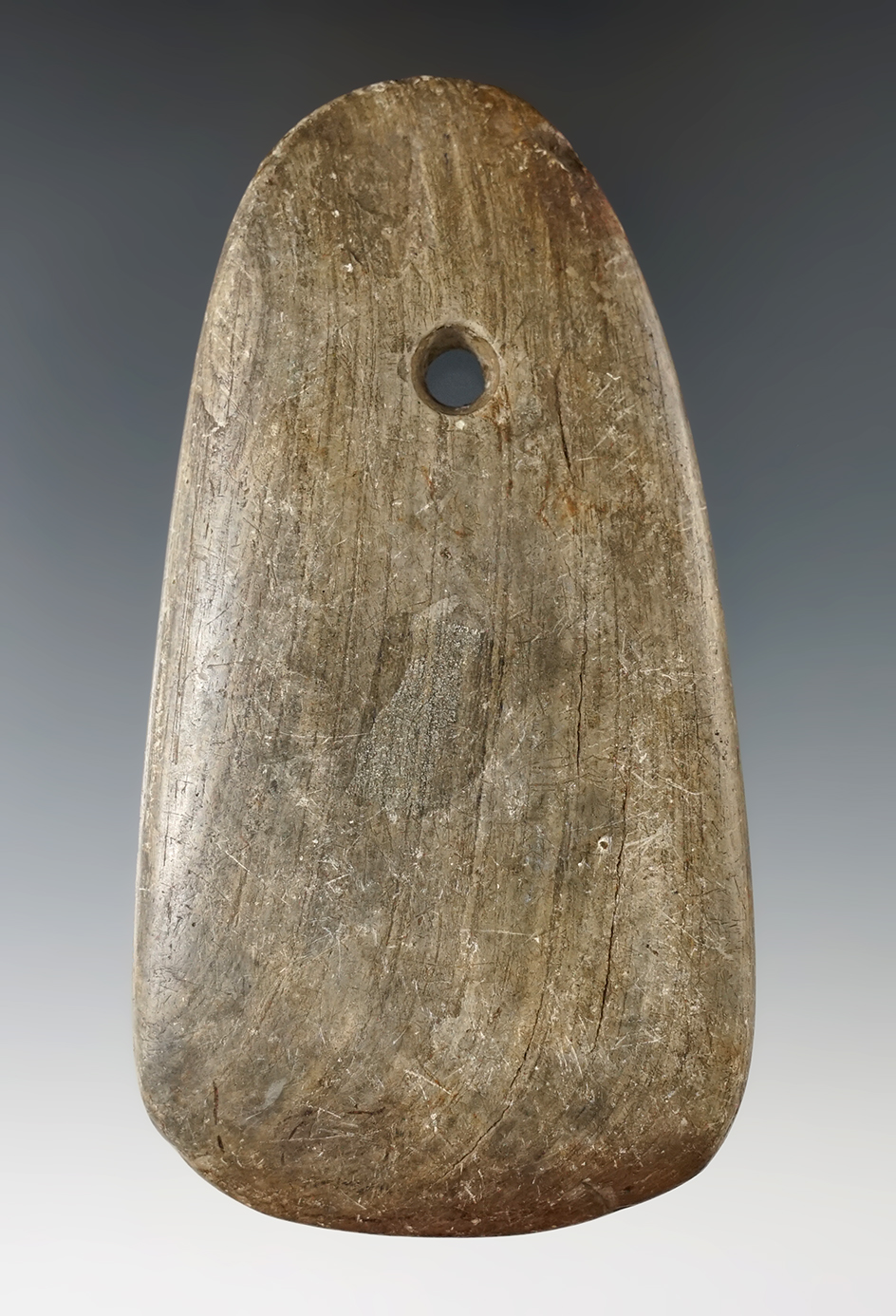 4 5/8" Glacial Slate Pendant found in Ohio.