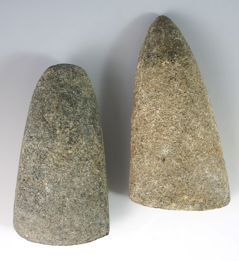 Pair of Hardstone Celts in nice condition found in Ohio, largest is 4 1/16".
