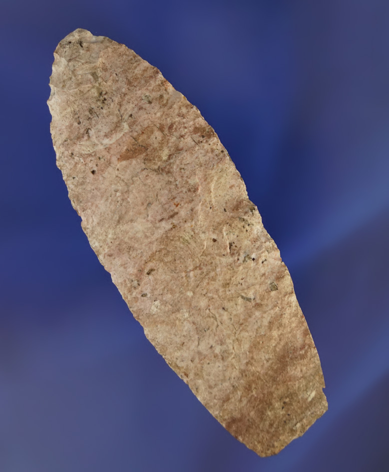 Colorful 3 9/16" Paleo Lanceolate  that is well patinated found in Athens Co.,  Ohio.