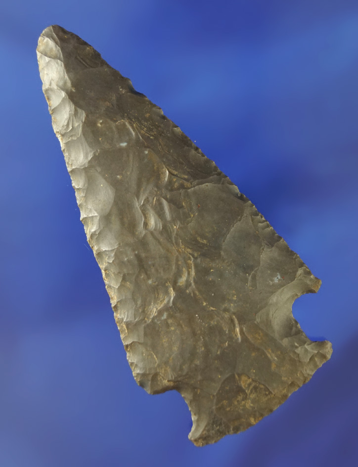 3 3/4" Hopewell made from Bullseye Hornstone found in Ohio.