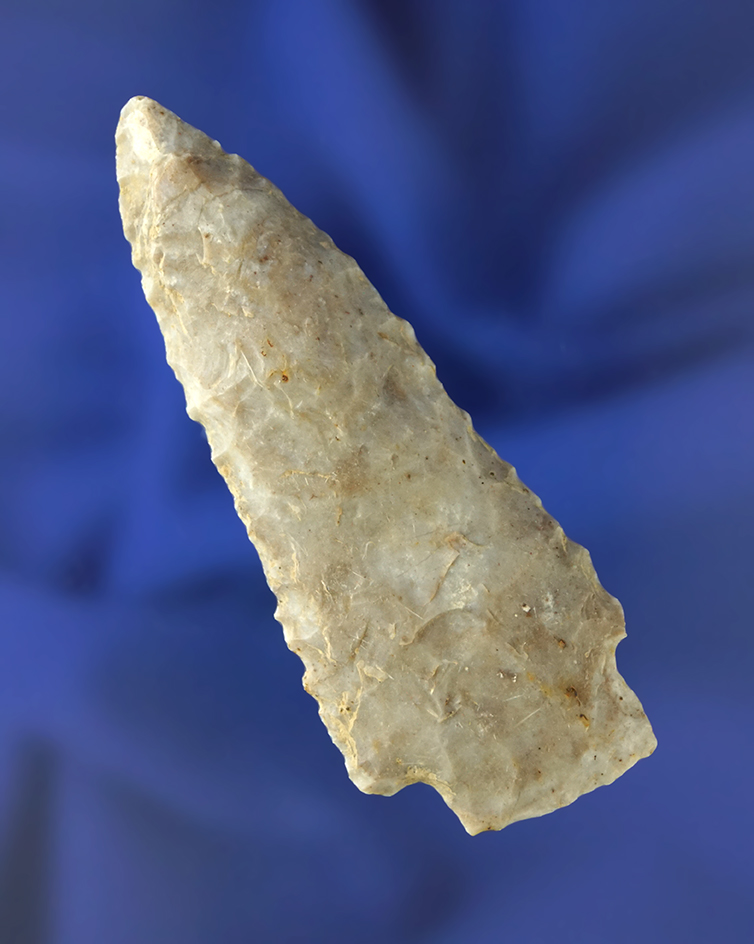 2 3/4" Flint Ridge Flint Stemmed dart point or Knife found in Wayne Township, Knox Co.,  Ohio 1976.