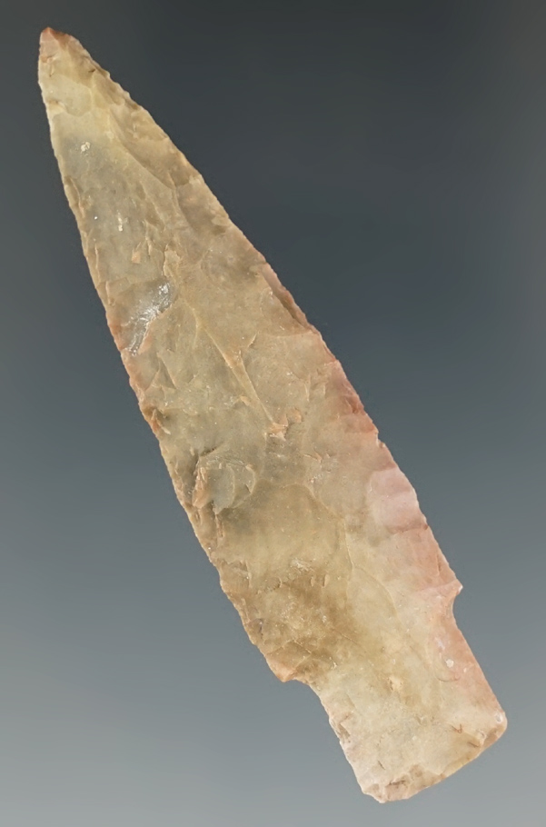 2 13/16" Darl made from tan and brown Chert, found in Coryell Co., Texas. Rogers COA.