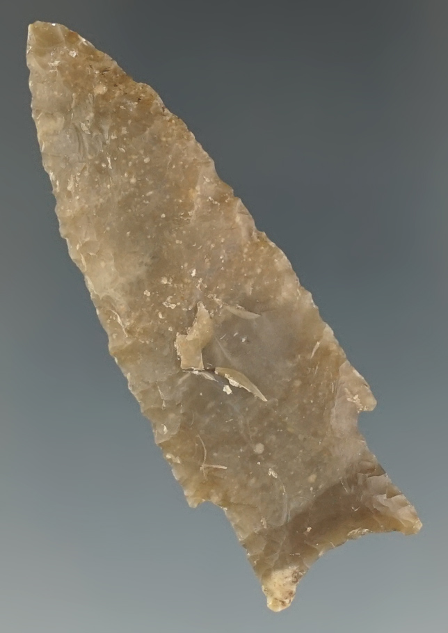 2 1/2" Darl made from Edwards Plateau Flint, found in Comanche Co., Texas. Bennett COA.