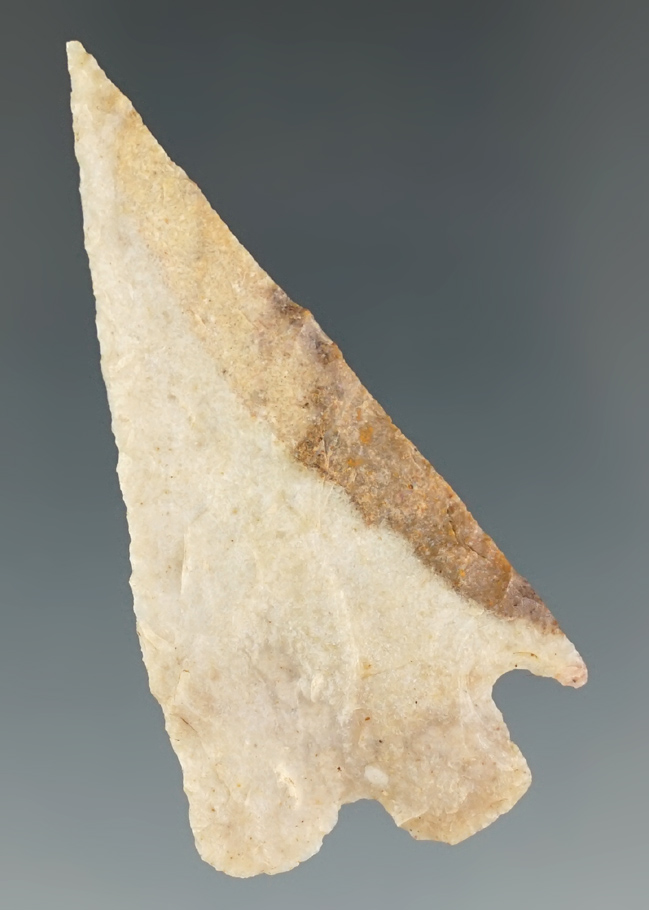 2 7/16" Montell found in Edwards Co., TX. One barb has been reworked in ancient times 2 COA's.