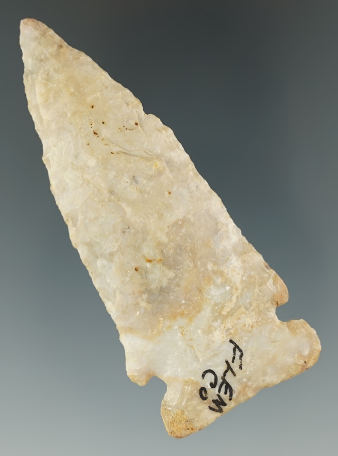 Excellent style 2 15/16" Archaic Sidenotch - attractive Boyles Chert with minor restoration. KY.