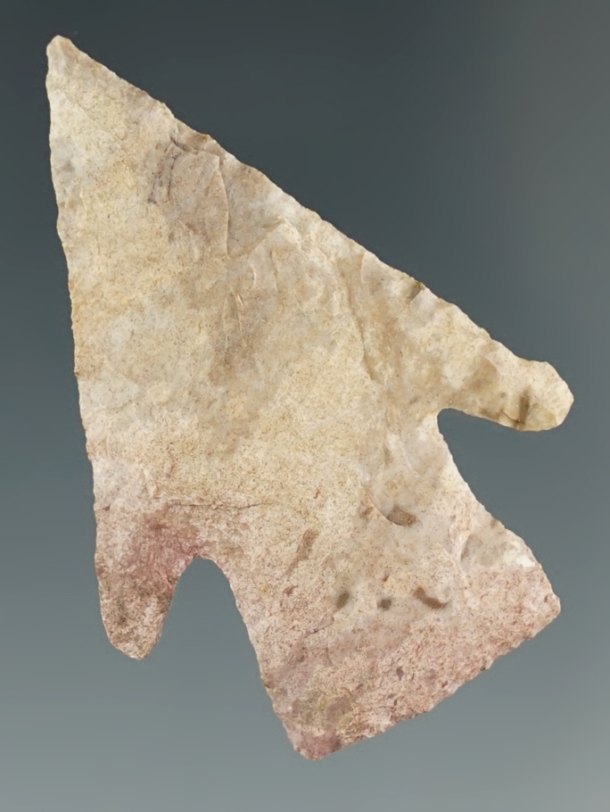 1 7/8" Stemmed Dart Point that is nicely styled, found in Texas.