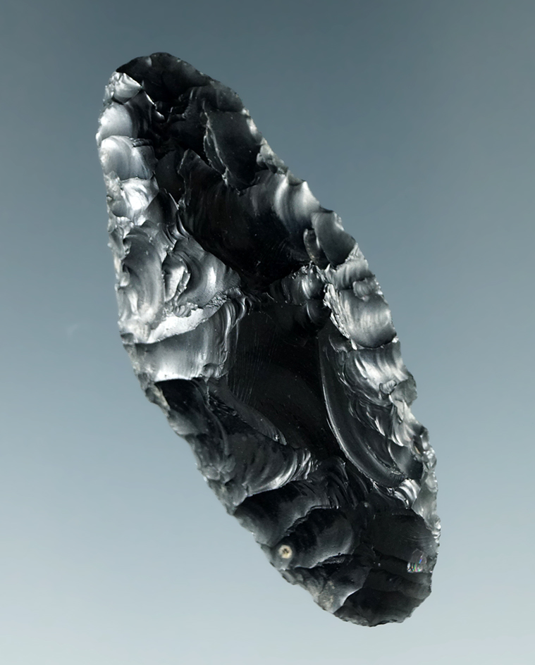 2 1/4" Parman type I found near Fort Rock, Lake Co., Oregon. Ex. Ivan Brockamp.  Stermer COA.