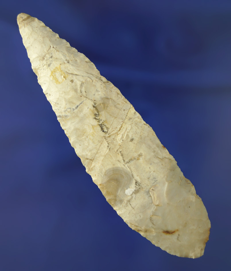 4 13/16" Flint Ridge Flint Knife found in Ohio. There is a healed fracture in the Flint - not broken