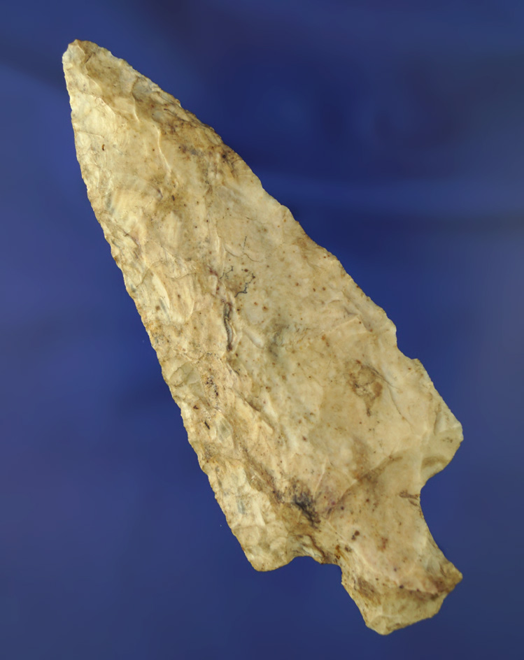 Large 5" Stemmed Knife made from fossil Flint found in Missouri.